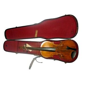 Antique Kids Violin Stradivarius Ant Made In Germany & Case Beginner Youth